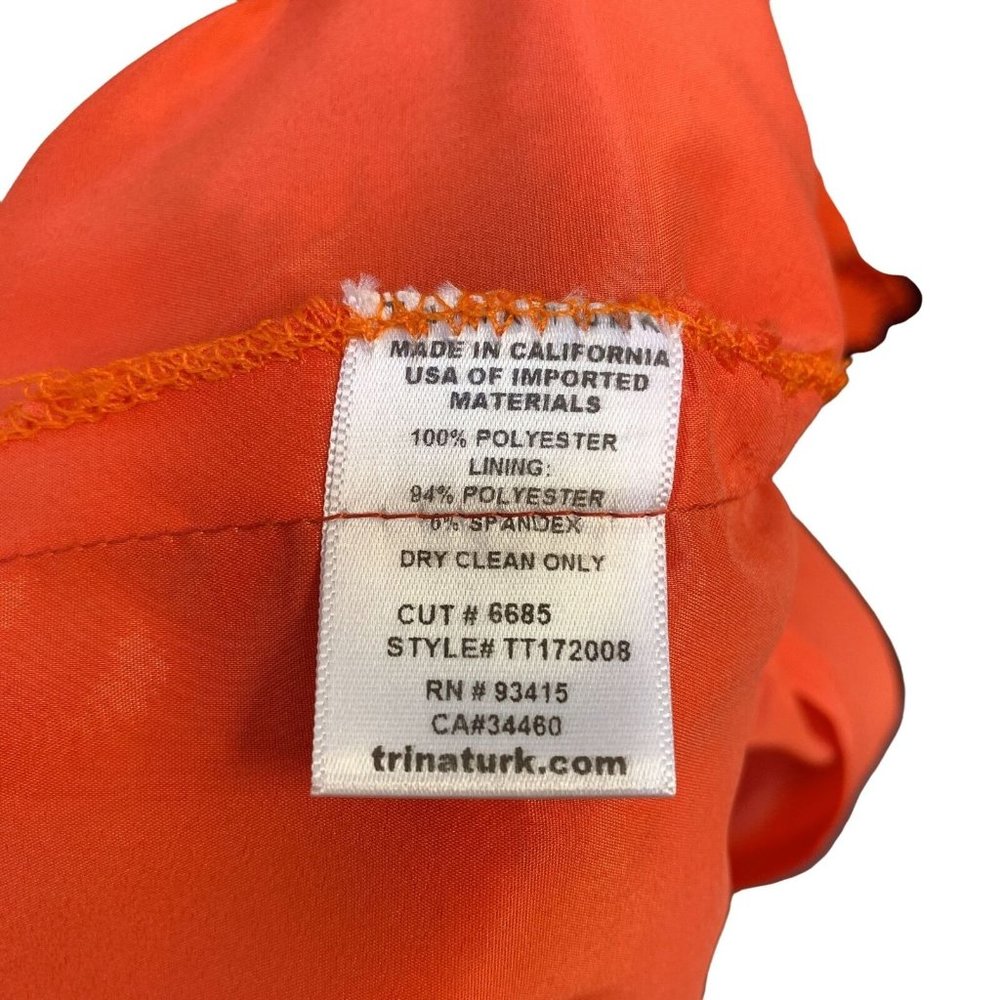 *Trina Turk Orange Dress Off the Shoulder Lace Overlay Small - Picture 5 of 5